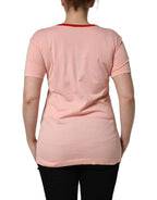 Dolce & Gabbana Pink Graphic Print Cotton Crew Neck T-shirt Dolce & Gabbana