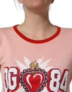 Dolce & Gabbana Pink Graphic Print Cotton Crew Neck T-shirt Dolce & Gabbana