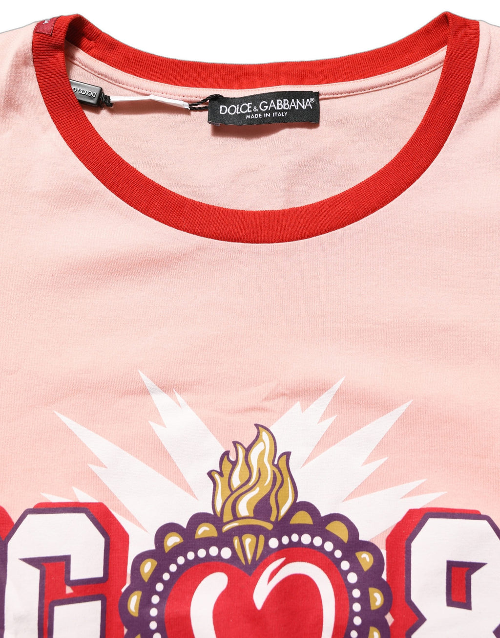 Dolce & Gabbana Pink Graphic Print Cotton Crew Neck T-shirt Dolce & Gabbana