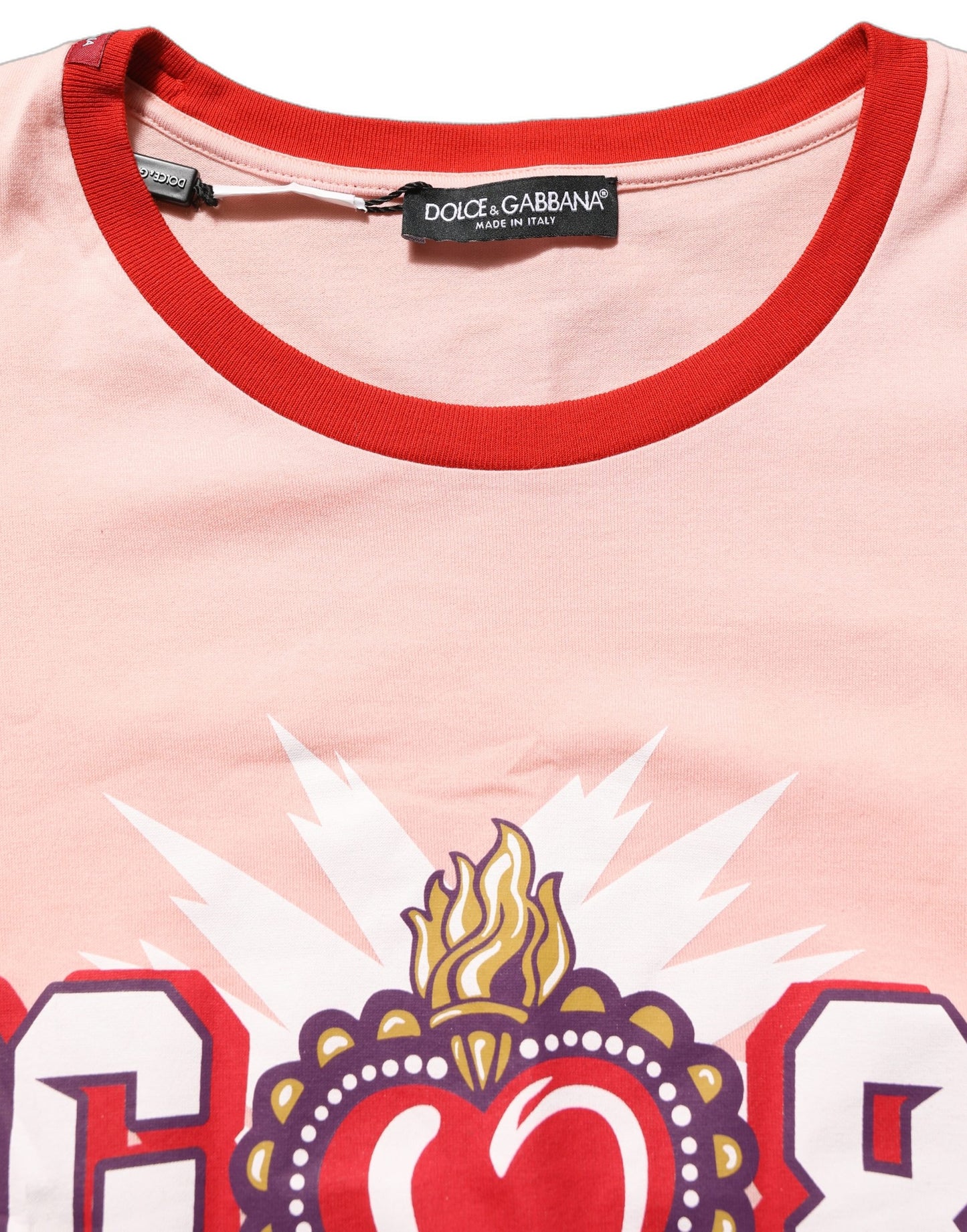 Dolce & Gabbana Pink Graphic Print Cotton Crew Neck T-shirt Dolce & Gabbana
