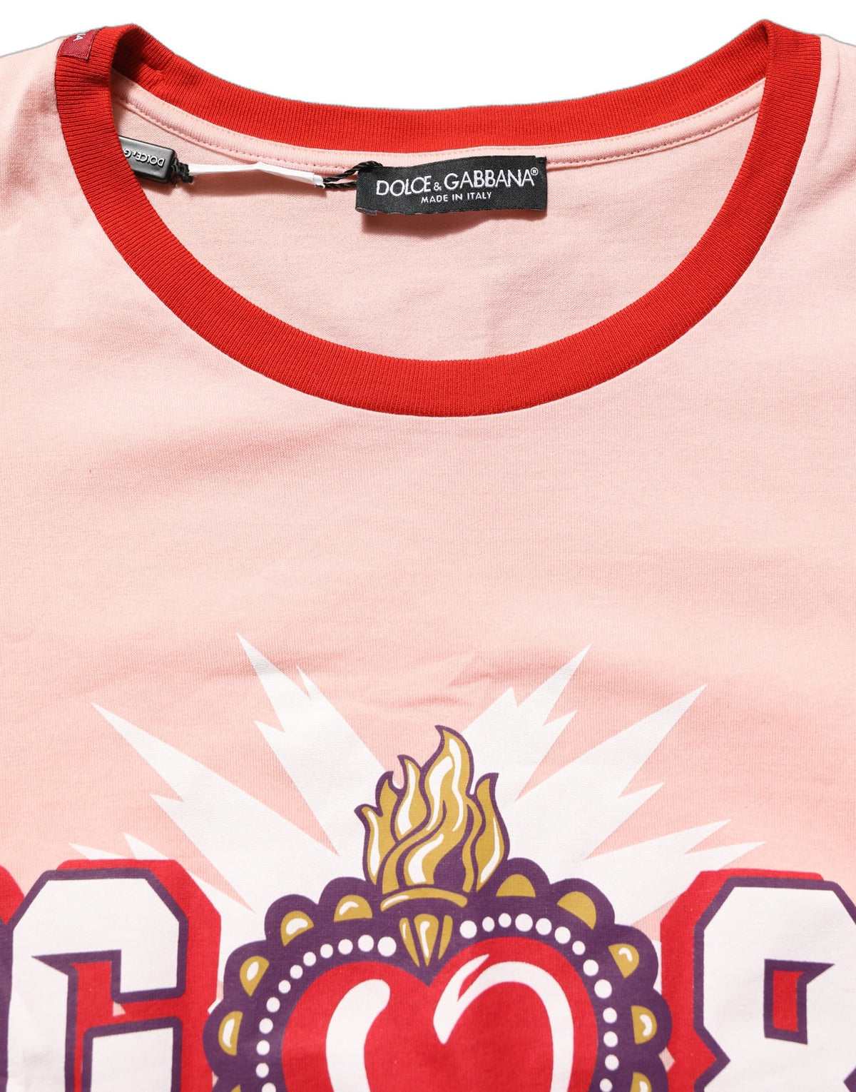 Dolce & Gabbana Pink Graphic Print Cotton Crew Neck T-shirt Dolce & Gabbana