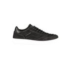 U.S. POLO ASSN. Nero polyurethane female sneaker with sleek black design and white sole, casual athletic footwear.