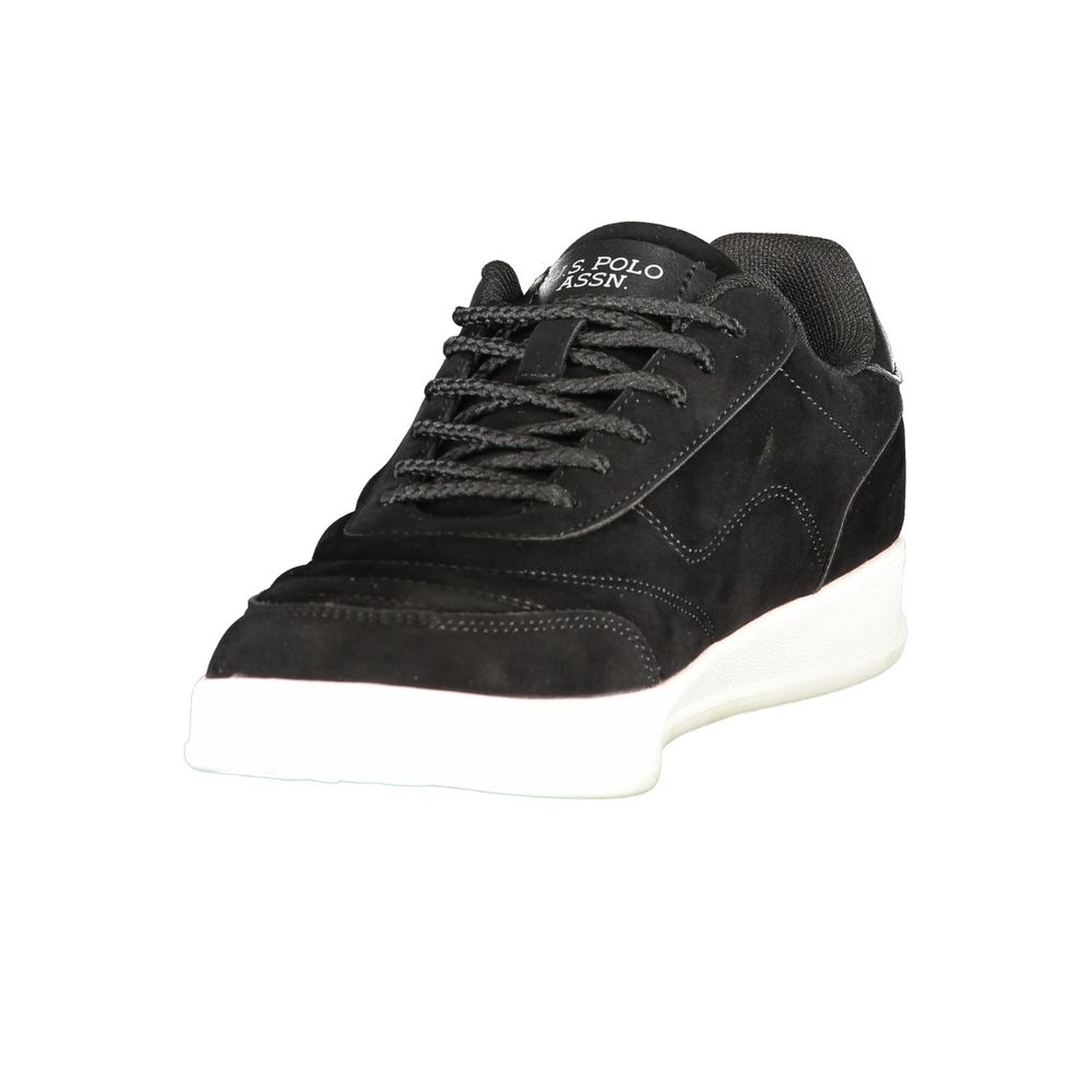 U.S. POLO ASSN. Nero female sneaker with black polyurethane upper and white sole, stylish athletic footwear for women.