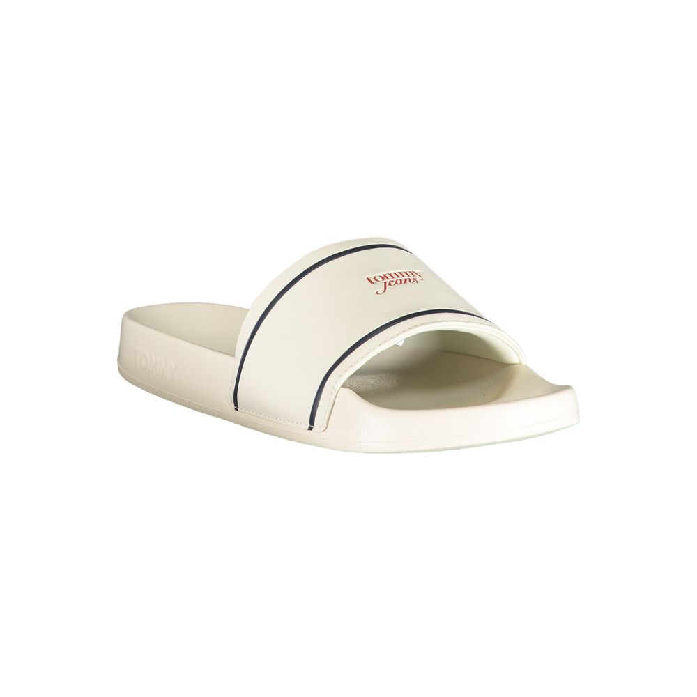 Tommy Hilfiger white women's slipper made of polyurethane with a casual slip-on design and comfort-focused style.