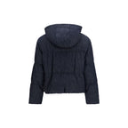 Brunello Cucinelli blue cotton shell jacket displayed flat with front view and detailed stitching.