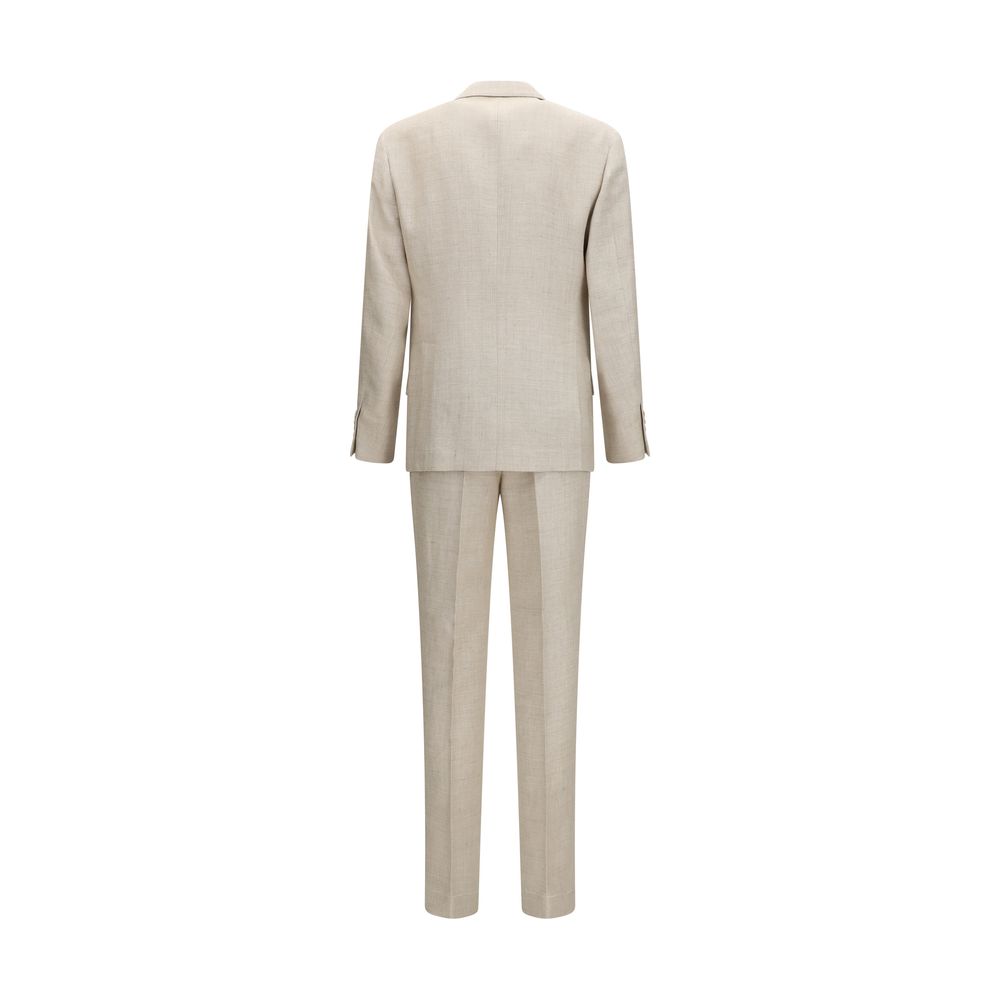 Brunello Cucinelli Beige Silk Two-Piece Suit Brunello Cucinelli