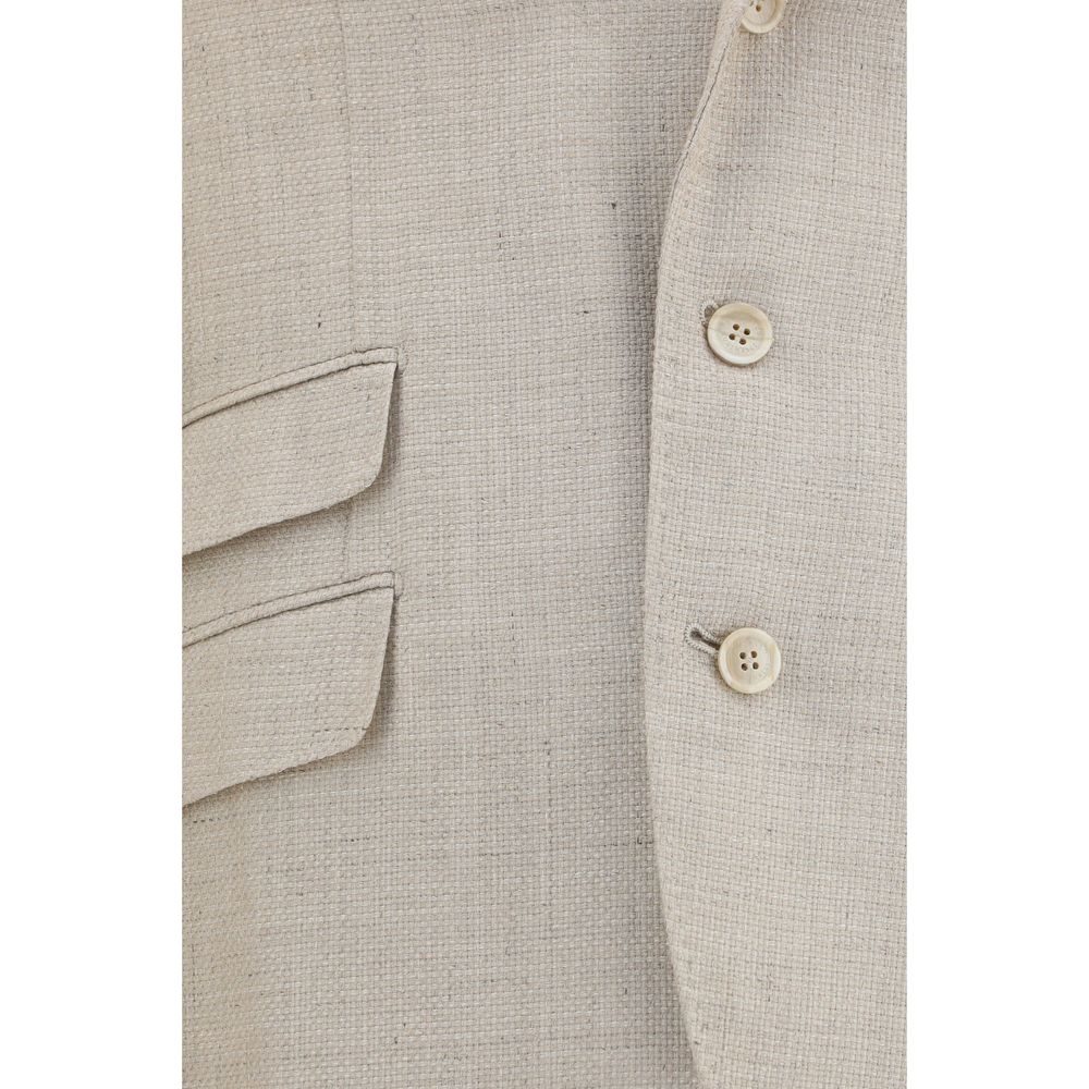 Brunello Cucinelli Beige Silk Two-Piece Suit Brunello Cucinelli