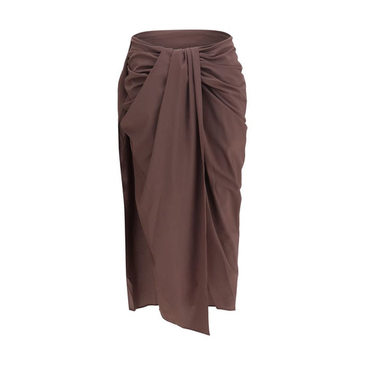 Jacquemus Brown Polyester Midi Skirt Jacquemus