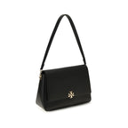Tory Burch Black Calf Leather Bos Taurus Shoulder Bag Tory Burch