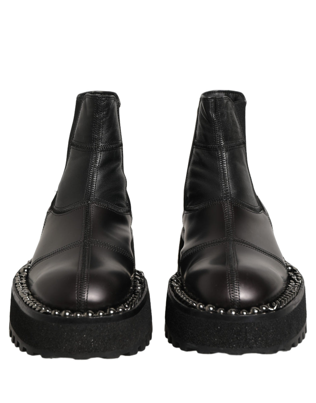 Dolce & Gabbana Black Leather Slip On Chelsea Boots Shoes Dolce & Gabbana