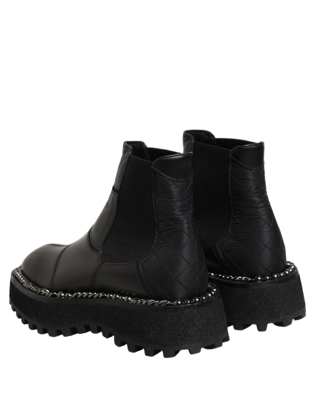 Dolce & Gabbana Black Leather Slip On Chelsea Boots Shoes Dolce & Gabbana