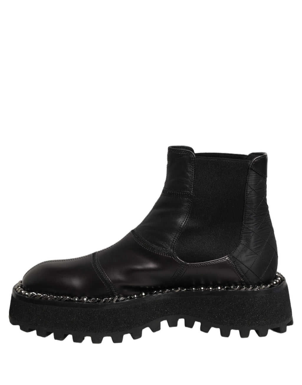Dolce & Gabbana Black Leather Slip On Chelsea Boots Shoes Dolce & Gabbana