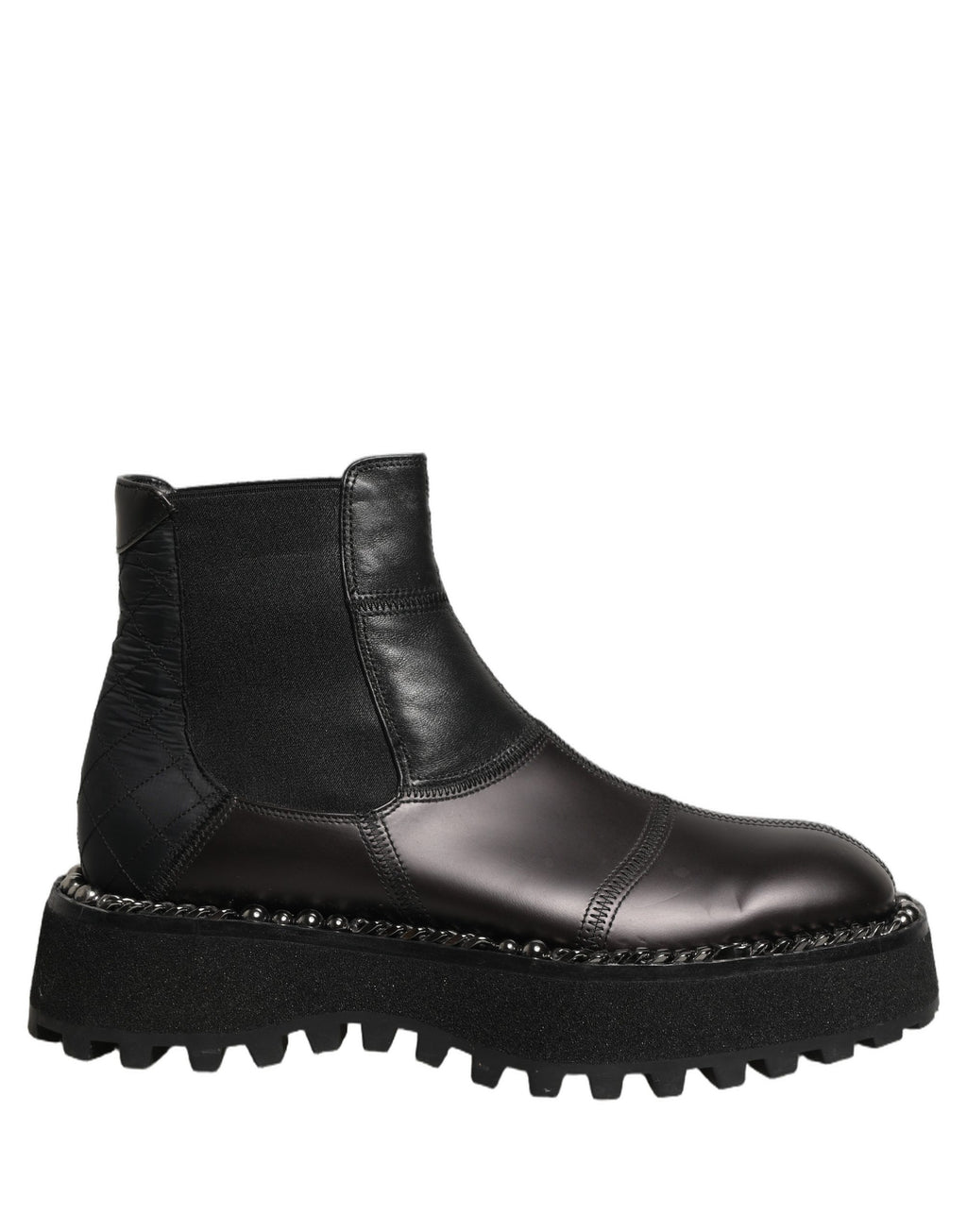 Dolce & Gabbana Black Leather Slip On Chelsea Boots Shoes Dolce & Gabbana