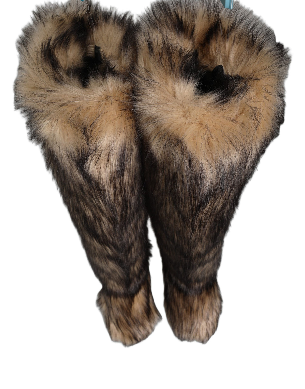 Dolce & Gabbana Brown Faux Skim Ski Fur Knee High Boots Shoes Dolce & Gabbana