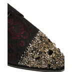 Dolce & Gabbana Black Red Embellished Derby Dress Formal Shoes Dolce & Gabbana
