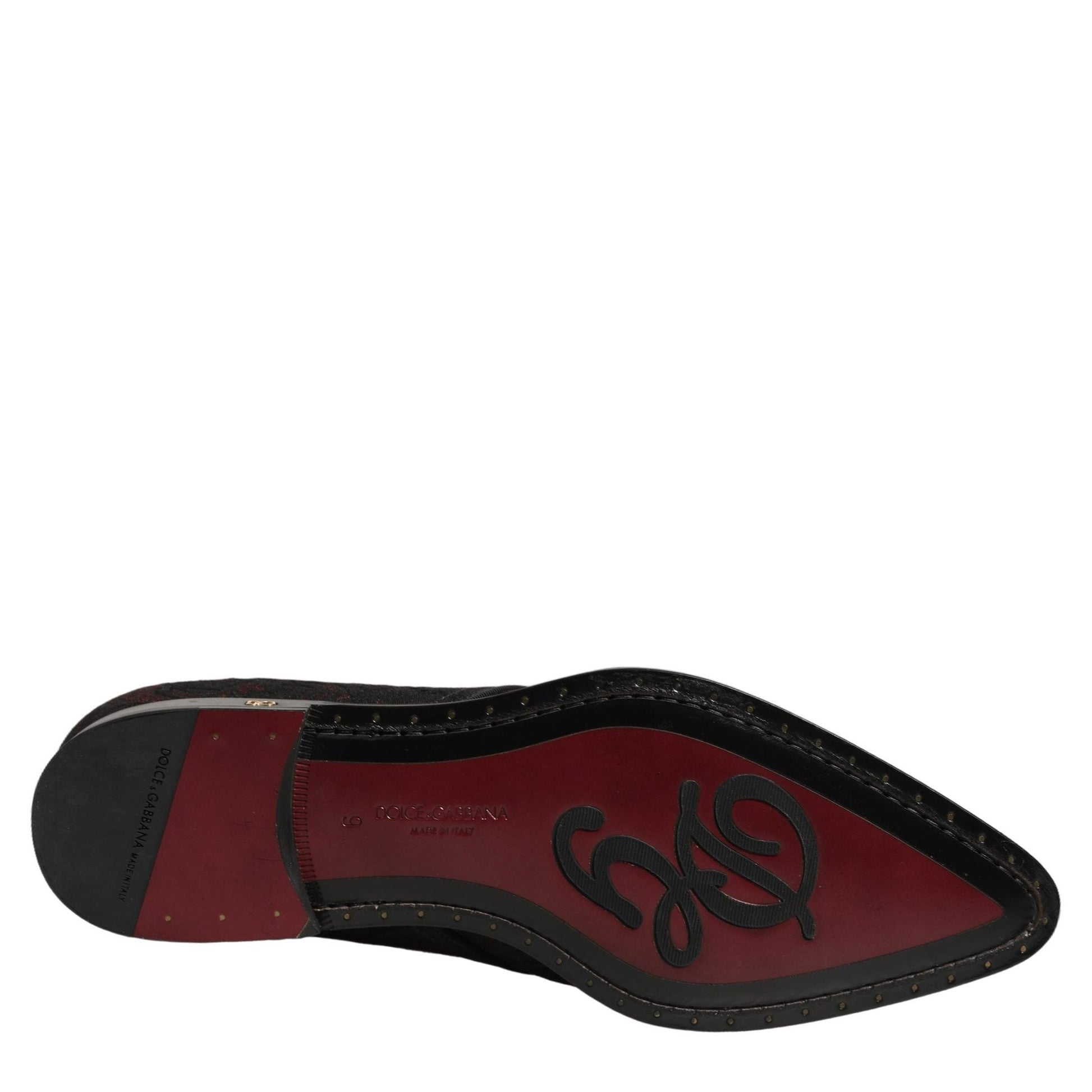 Dolce & Gabbana Black Red Embellished Derby Dress Formal Shoes Dolce & Gabbana