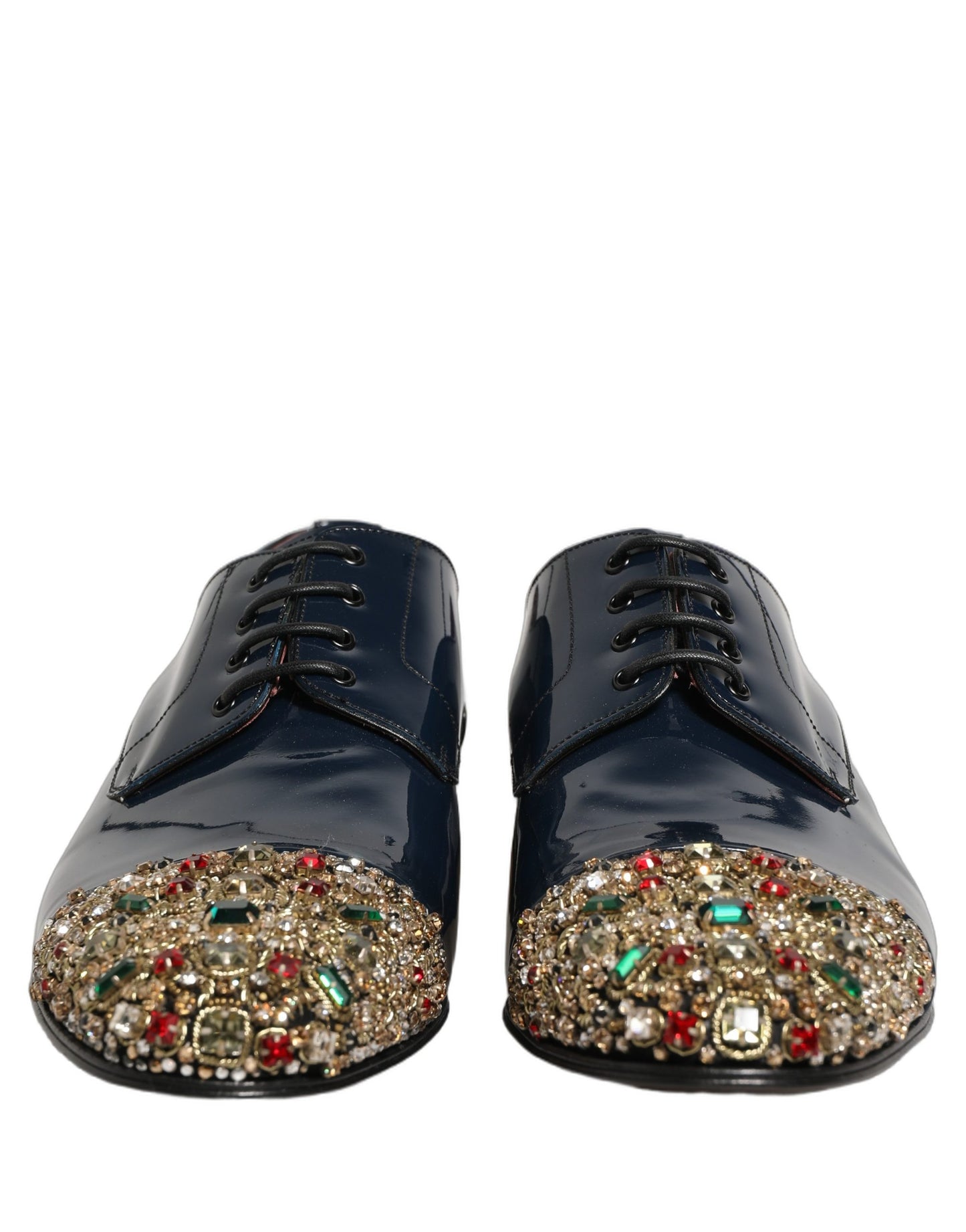 Dolce & Gabbana Blue Embellished Men Derby Dress Formal Shoes Dolce & Gabbana