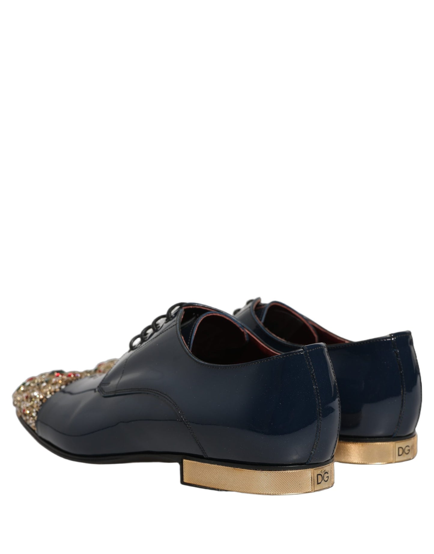 Dolce & Gabbana Blue Embellished Men Derby Dress Formal Shoes Dolce & Gabbana