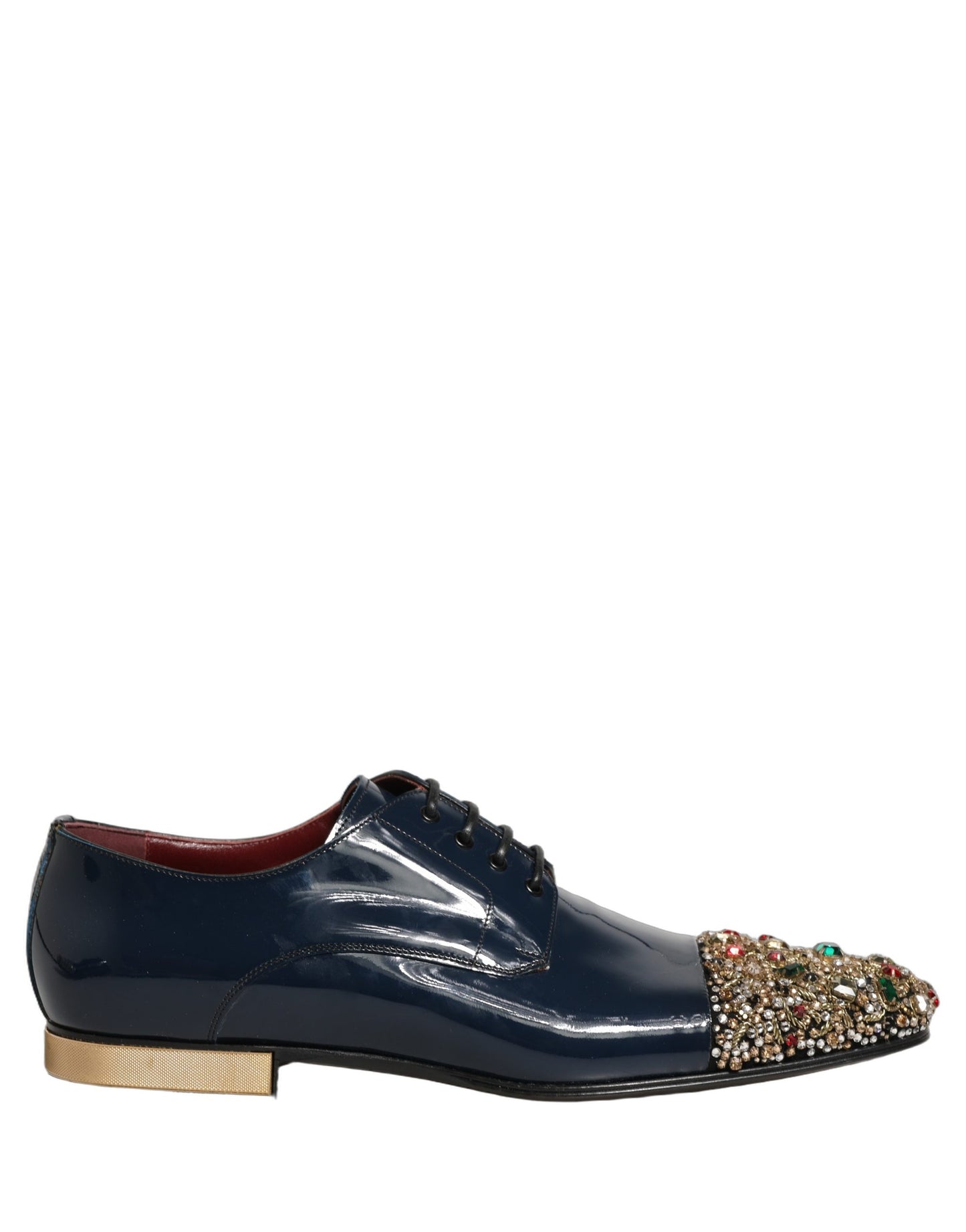 Dolce & Gabbana Blue Embellished Men Derby Dress Formal Shoes Dolce & Gabbana