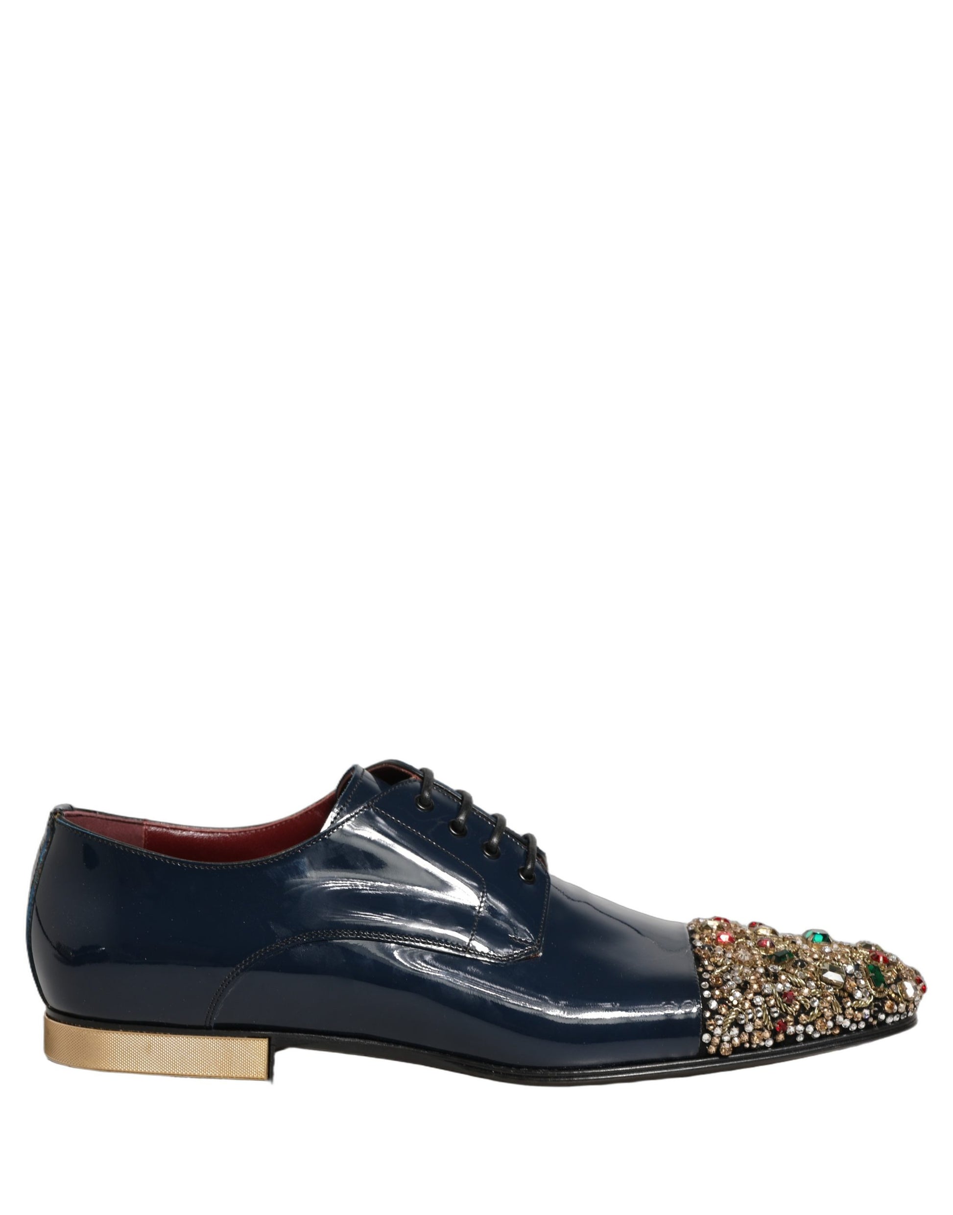Dolce & Gabbana Blue Embellished Men Derby Dress Formal Shoes Dolce & Gabbana