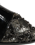 Dolce & Gabbana Black Embellished Men Derby Dress Formal Shoes Dolce & Gabbana