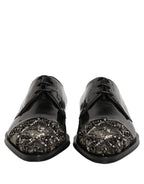 Dolce & Gabbana Black Embellished Men Derby Dress Formal Shoes Dolce & Gabbana