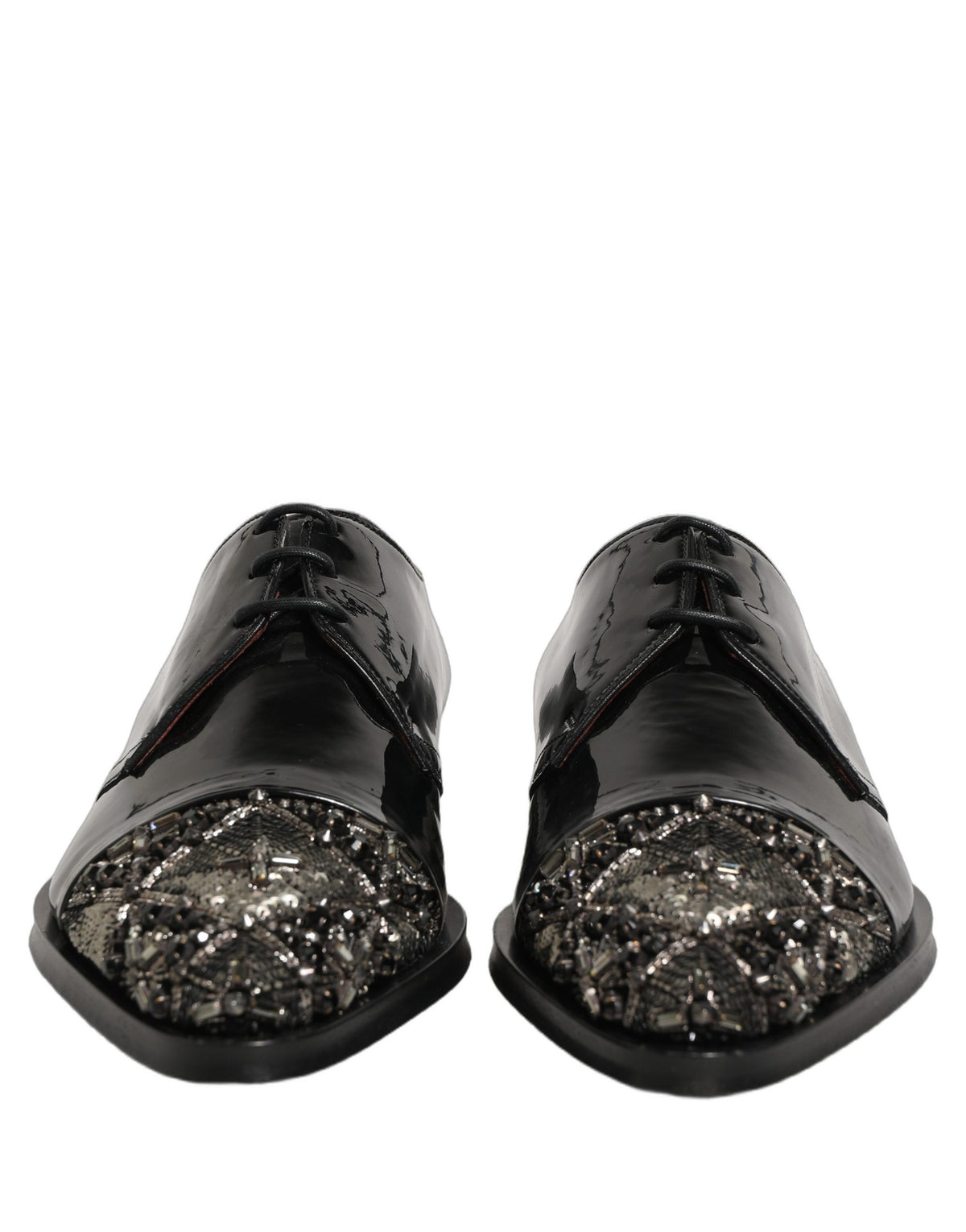 Dolce & Gabbana Black Embellished Men Derby Dress Formal Shoes Dolce & Gabbana