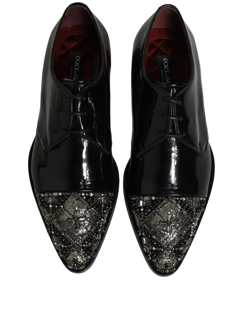 Dolce & Gabbana Black Embellished Men Derby Dress Formal Shoes Dolce & Gabbana