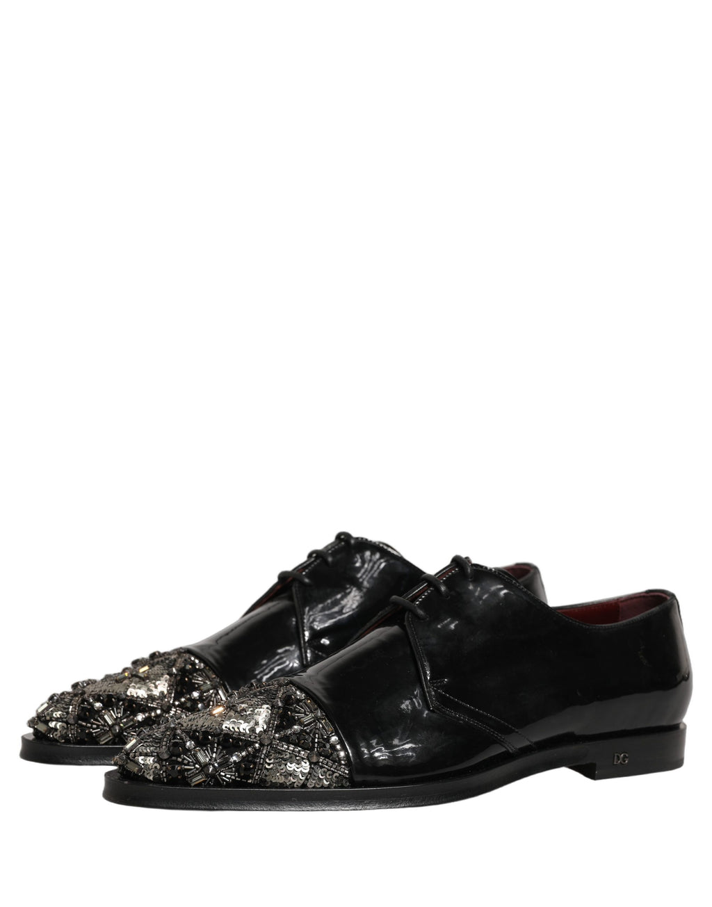 Dolce & Gabbana Black Embellished Men Derby Dress Formal Shoes Dolce & Gabbana