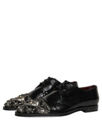Dolce & Gabbana Black Embellished Men Derby Dress Formal Shoes Dolce & Gabbana