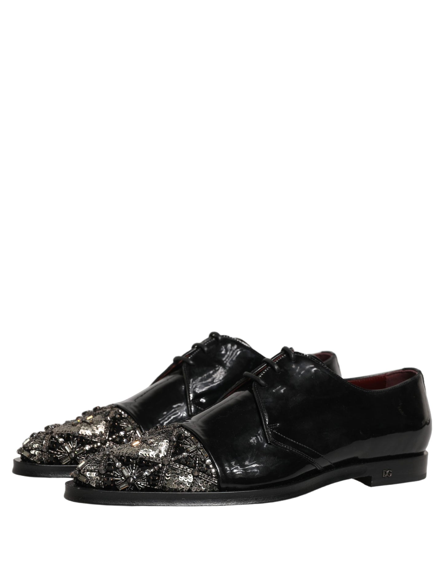 Dolce & Gabbana Black Embellished Men Derby Dress Formal Shoes Dolce & Gabbana