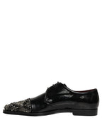 Dolce & Gabbana Black Embellished Men Derby Dress Formal Shoes Dolce & Gabbana