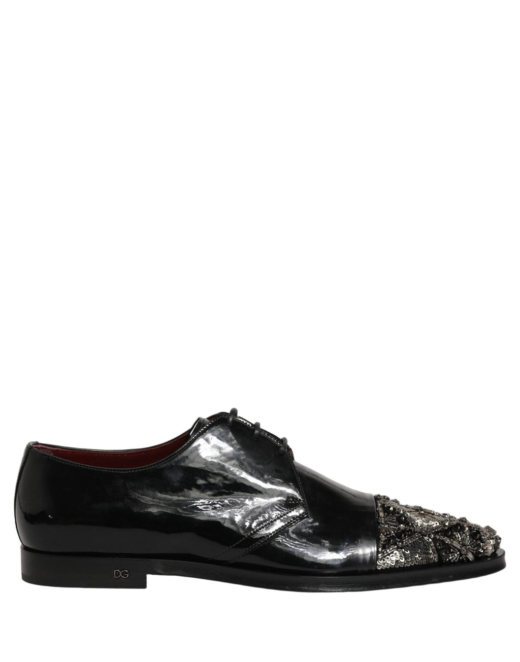 Dolce & Gabbana Black Embellished Men Derby Dress Formal Shoes Dolce & Gabbana