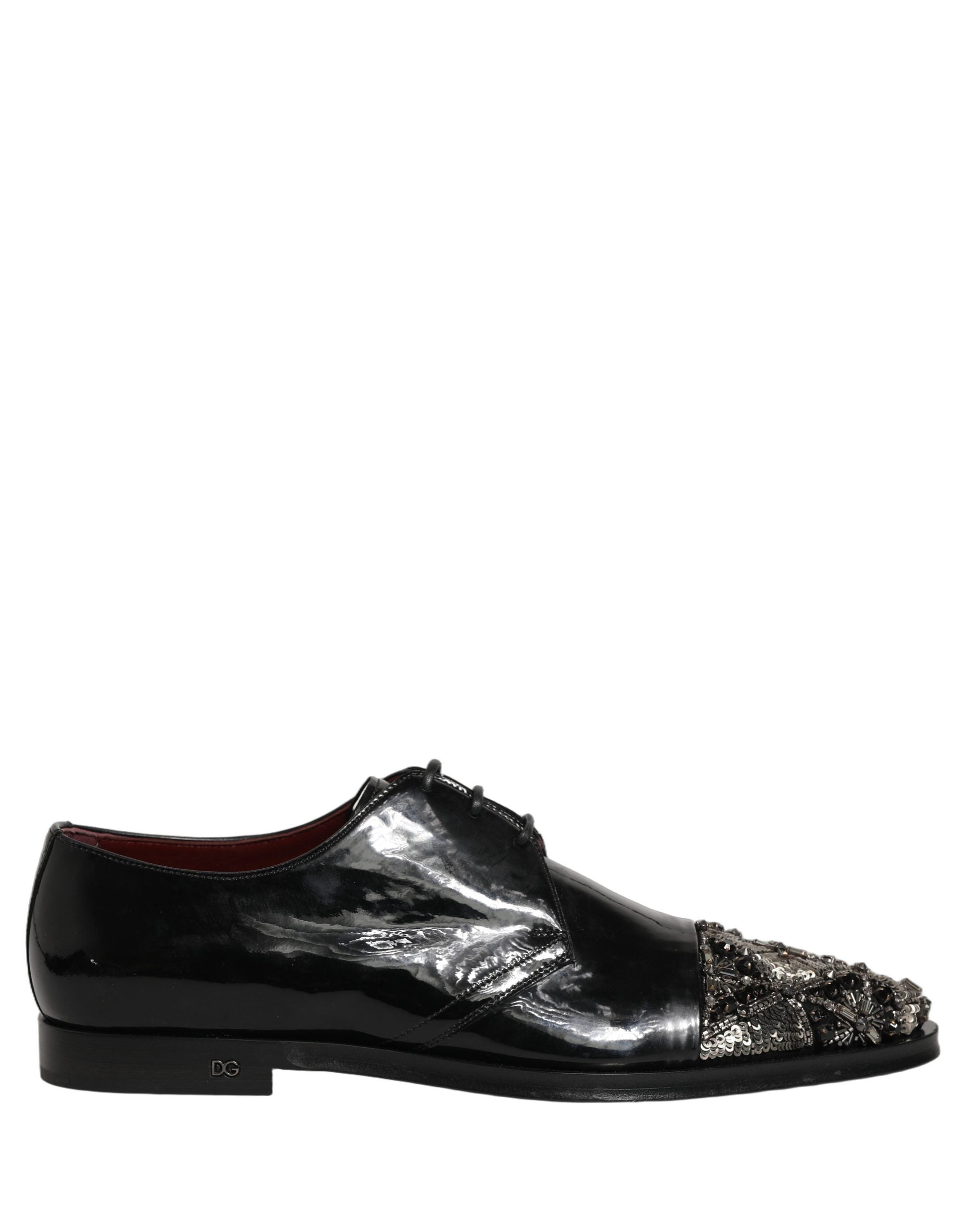 Dolce & Gabbana Black Embellished Men Derby Dress Formal Shoes Dolce & Gabbana