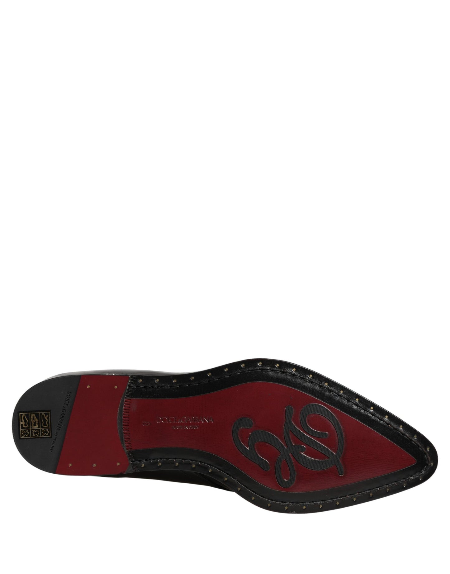 Dolce & Gabbana Black Embellished Men Derby Dress Formal Shoes Dolce & Gabbana