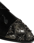 Dolce & Gabbana Black Embellished Derby Dress Formal Shoes Dolce & Gabbana