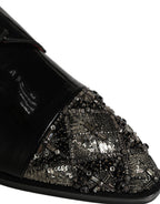 Dolce & Gabbana Black Embellished Derby Dress Formal Shoes Dolce & Gabbana