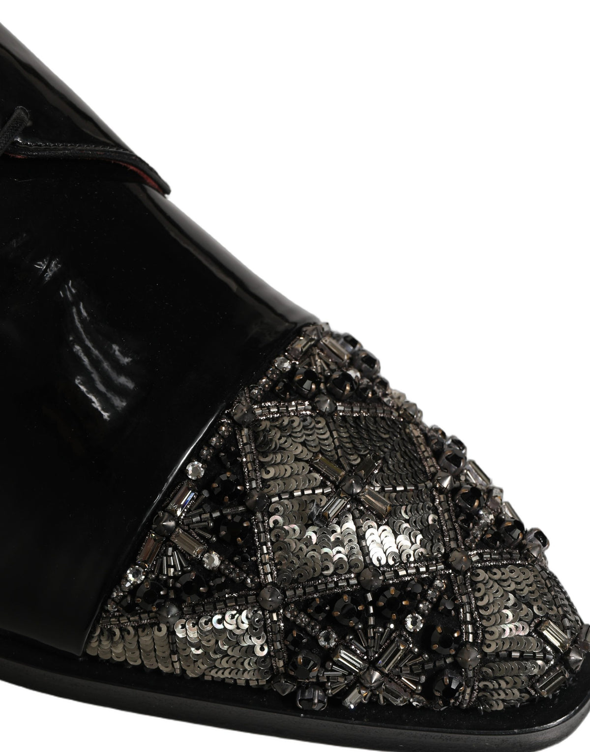 Dolce & Gabbana Black Embellished Derby Dress Formal Shoes Dolce & Gabbana