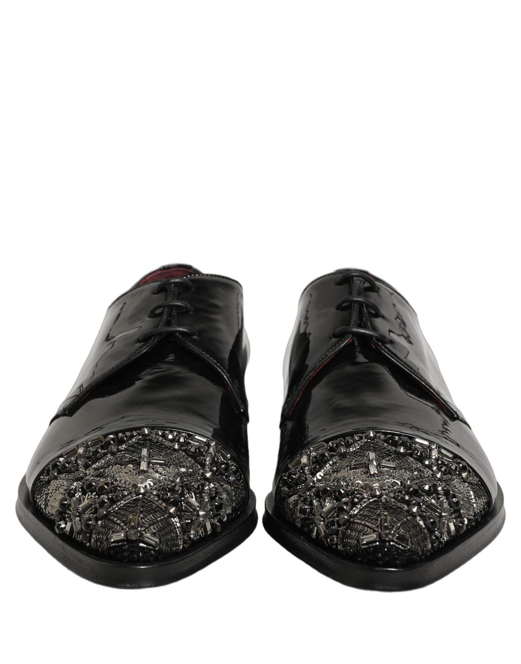 Dolce & Gabbana Black Embellished Derby Dress Formal Shoes Dolce & Gabbana