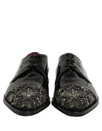 Dolce & Gabbana Black Embellished Derby Dress Formal Shoes Dolce & Gabbana
