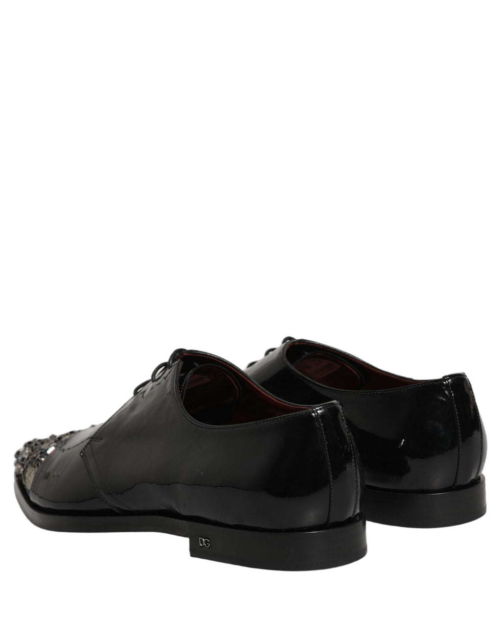 Dolce & Gabbana Black Embellished Derby Dress Formal Shoes Dolce & Gabbana