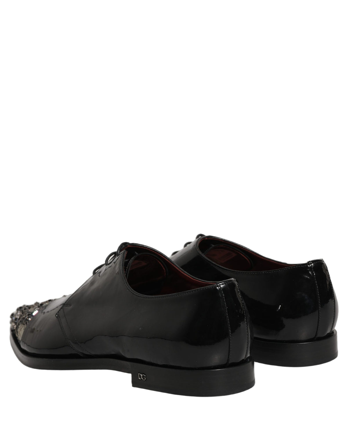 Dolce & Gabbana Black Embellished Derby Dress Formal Shoes Dolce & Gabbana