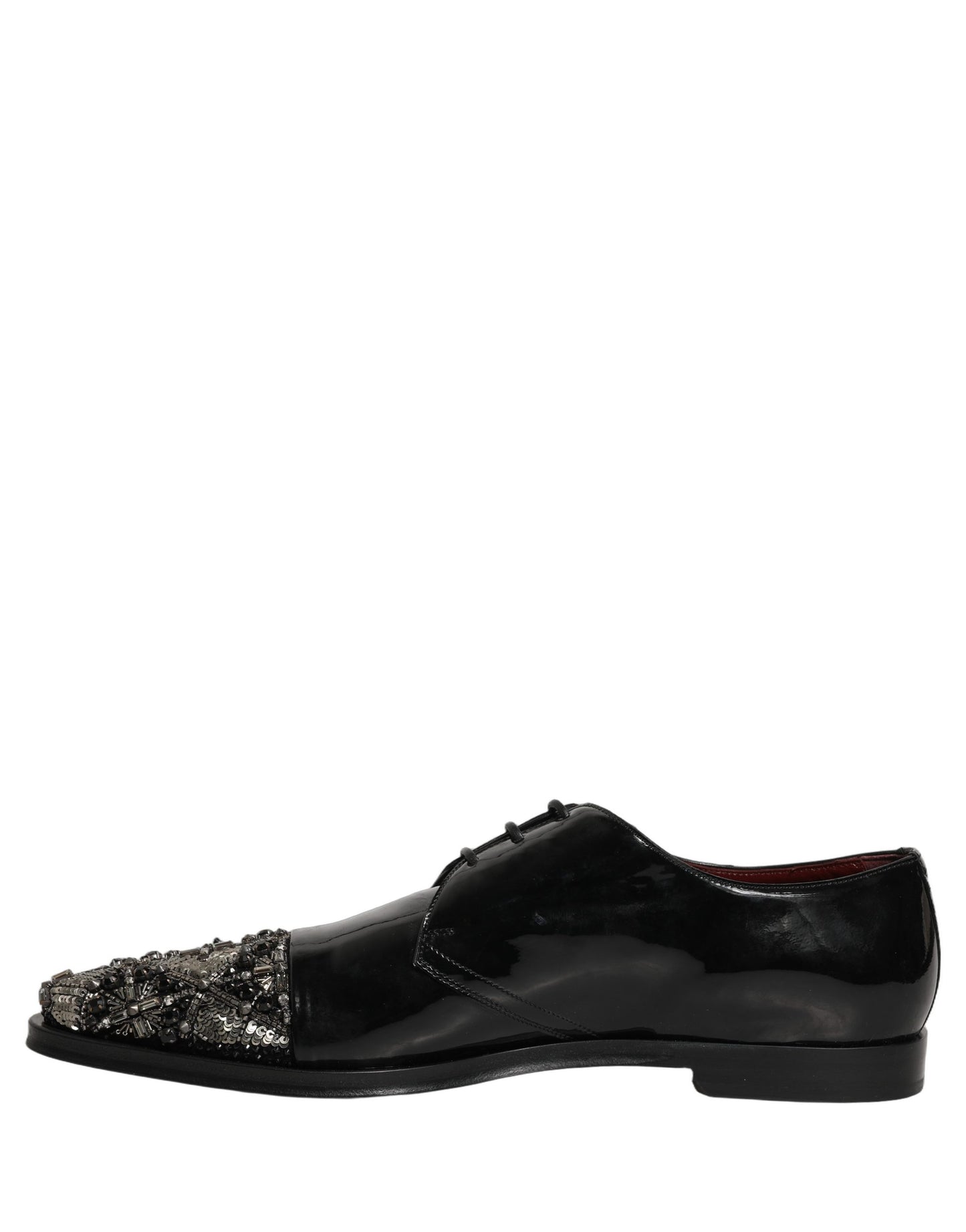 Dolce & Gabbana Black Embellished Derby Dress Formal Shoes Dolce & Gabbana