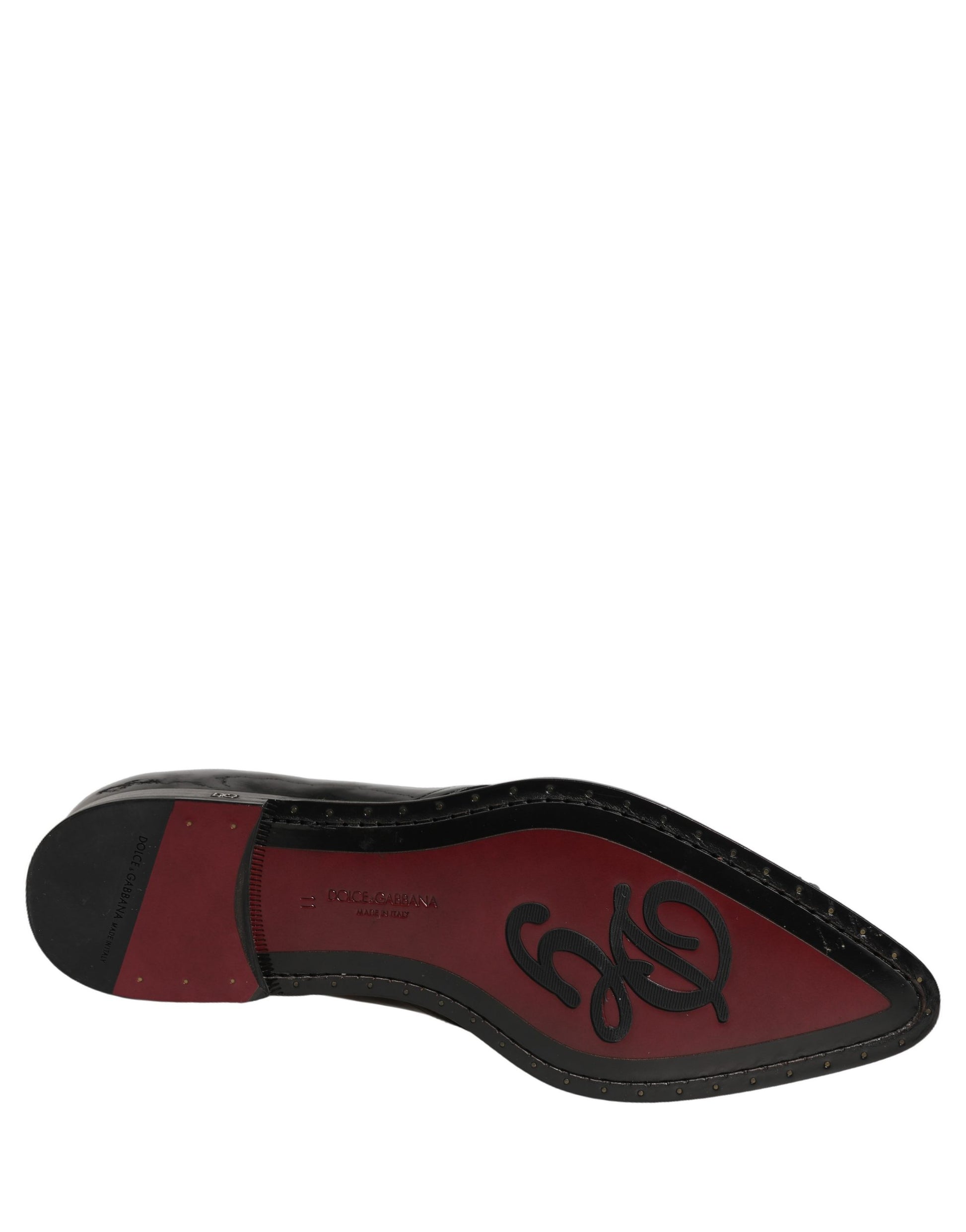 Dolce & Gabbana Black Embellished Derby Dress Formal Shoes Dolce & Gabbana