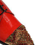 Dolce & Gabbana Red Embellished Men Derby Dress Formal Shoes Dolce & Gabbana