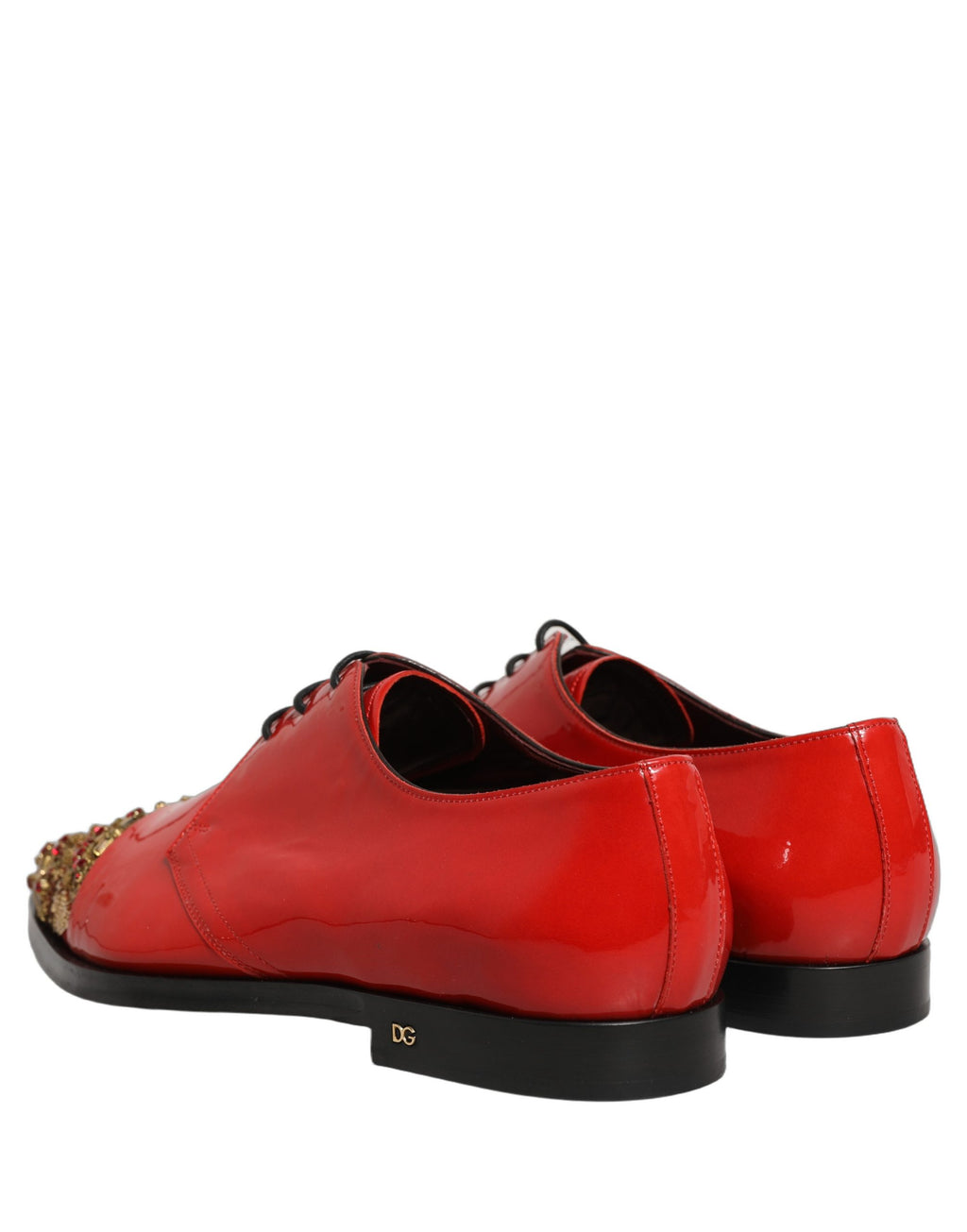 Dolce & Gabbana Red Embellished Men Derby Dress Formal Shoes Dolce & Gabbana