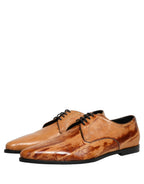 Dolce & Gabbana Brown Leather Lace Up Men Derby Dress Shoes Dolce & Gabbana