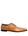 Dolce & Gabbana Brown Leather Lace Up Men Derby Dress Shoes Dolce & Gabbana