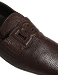 Dolce & Gabbana Brown Deerskin Leather Driver Loafers Shoes