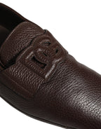 Dolce & Gabbana Brown Deerskin Leather Driver Loafers Shoes